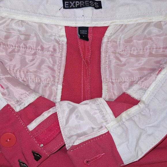 Express Women’s Pink Dress Pants Size 2 Flare Leg Mid Rise Trousers Business Cas - Picture 2 of 4